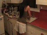 Hot amateur girl gets fucked in the kitchen
