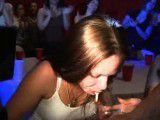 Filthy girl spits out jizz from a stripper