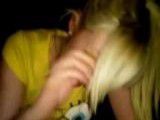 Slutty teen filmed giving her first blowjob