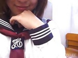  Japanese Schoolgirl With Nice Tits Eats Cock, Gets Toyed And Fucks 