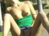 Hot Blonde Caught Fingering in the Park